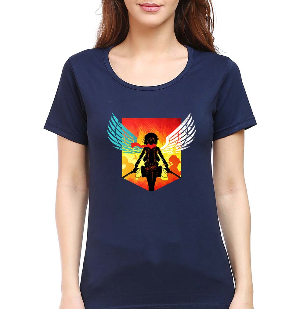 Attack on Titan T-Shirt for Women-Navy Blue-Ektarfa.online