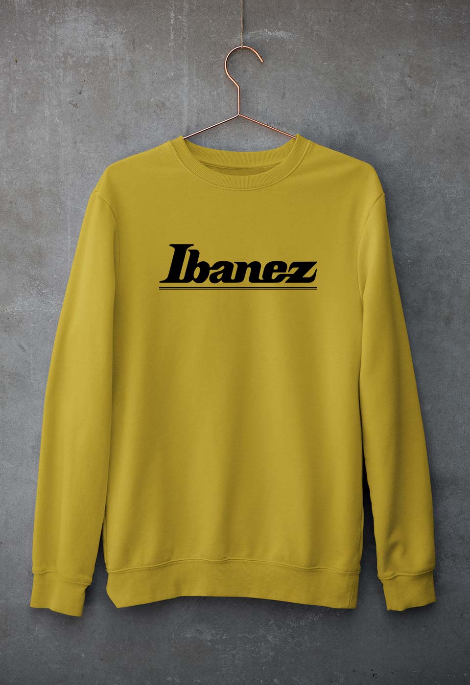 Ibanez Guitar Unisex Sweatshirt for Men/Women-S(40 Inches)-Mustard Yellow-Ektarfa.online