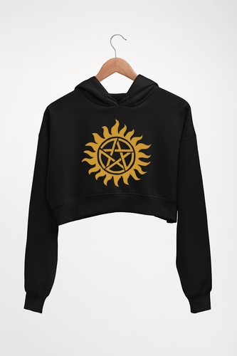 Supernatural Crop HOODIE FOR WOMEN-Black-Ektarfa.online