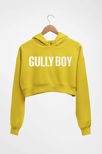 Gully Boy Crop HOODIE FOR WOMEN-Mustard Yellow-Ektarfa.online