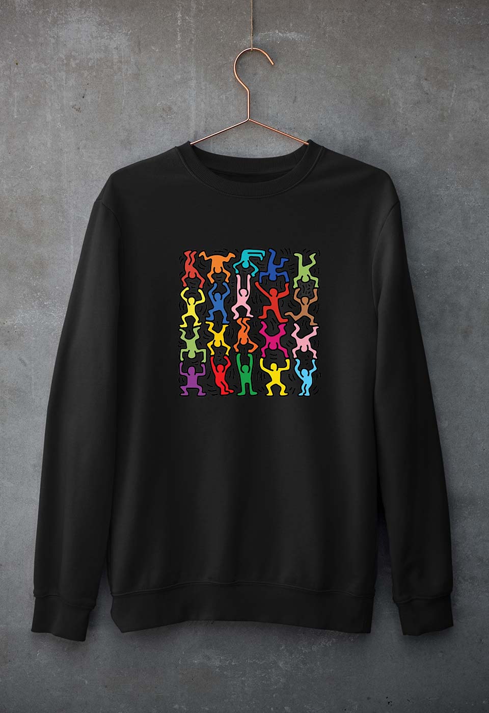 Keith Haring Funny Unisex Sweatshirt for Men/Women-Black-Ektarfa.online