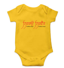 Load image into Gallery viewer, Nirbhau Nirvair Kids Romper For Baby Boy/Girl-0-5 Months(18 Inches)-Yellow-Ektarfa.online
