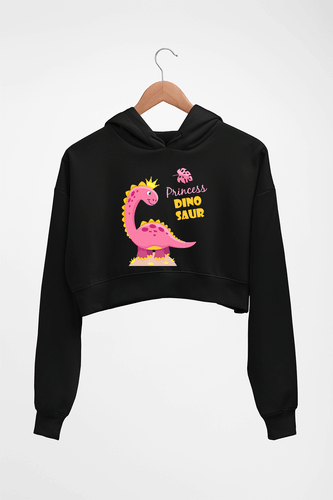 Dinosaur Crop HOODIE FOR WOMEN-Black-Ektarfa.online