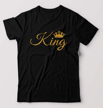 Load image into Gallery viewer, King T-Shirt for Men-S(38 Inches)-Black-Ektarfa.online

