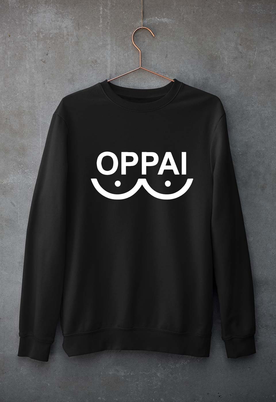 Oppai Unisex Sweatshirt for Men/Women-Black-Ektarfa.online
