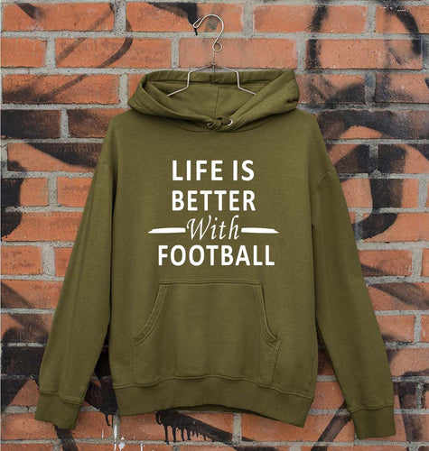 Life Football Unisex Hoodie for Men/Women-S(40 Inches)-Olive Green-Ektarfa.online