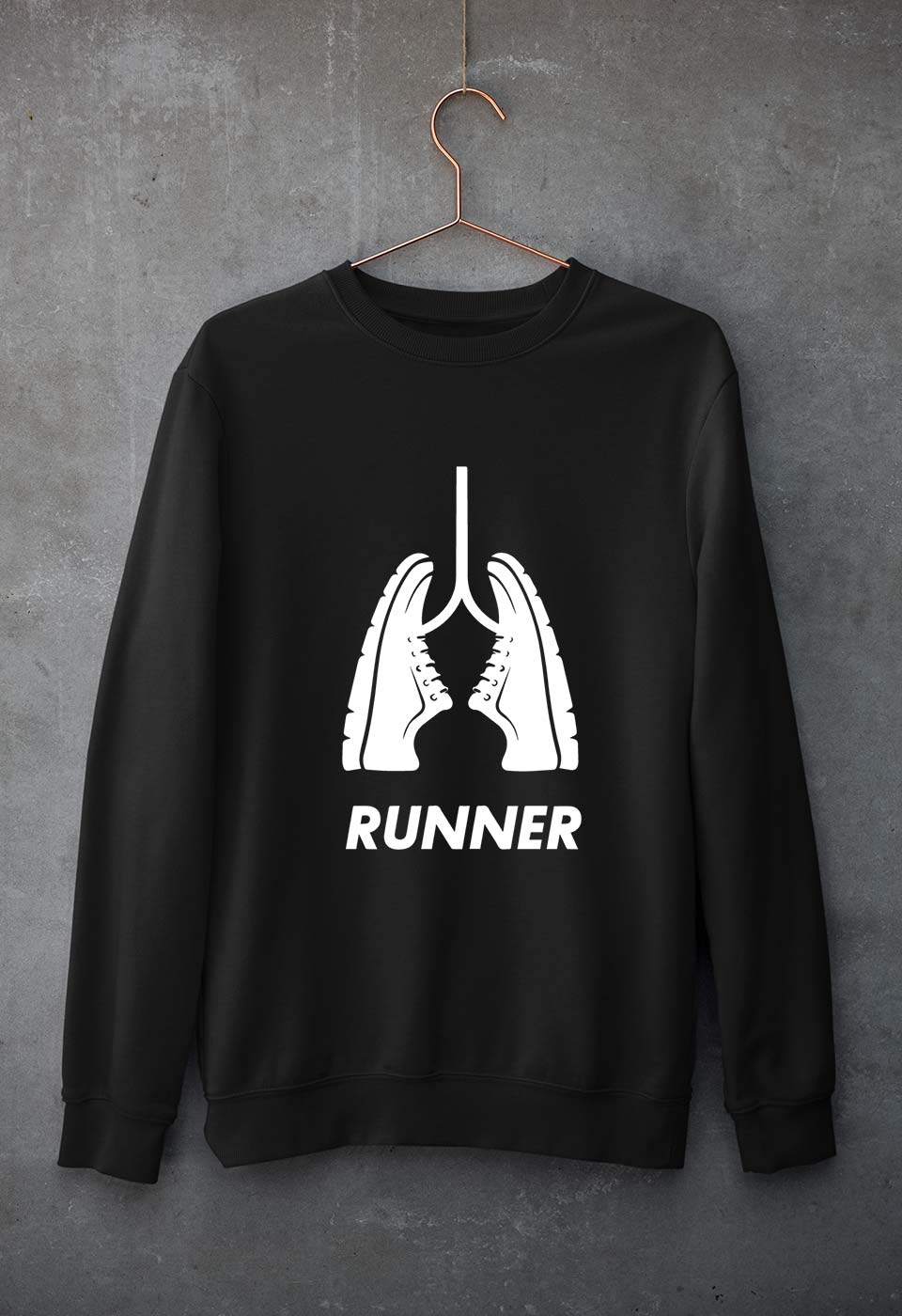 Runner Running Unisex Sweatshirt for Men/Women-Black-Ektarfa.online