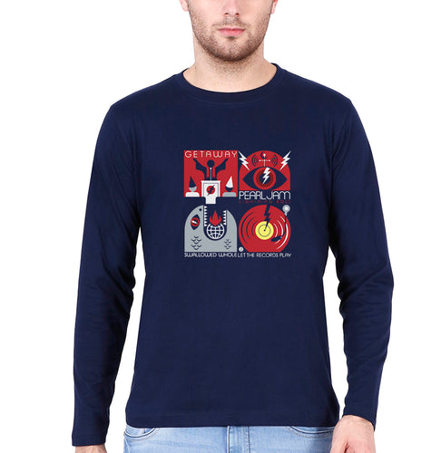 Pearl Jam Full Sleeves T-Shirt for Men-Navy Blue-Ektarfa.online