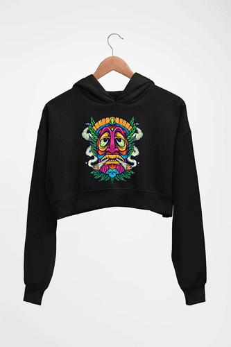 Weed Joint Stoned Crop HOODIE FOR WOMEN-Black-Ektarfa.online