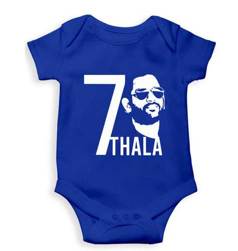 MS Dhoni 07 Thala Kids Romper For Baby Boy/Girl-0-5 Months(18 Inches)-Royal Blue-Ektarfa.online