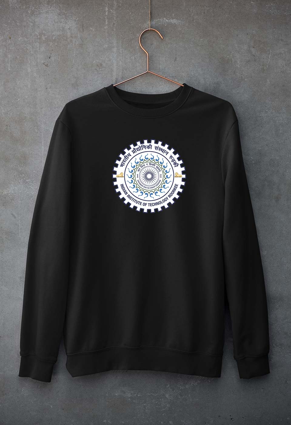 IIT Roorkee Unisex Sweatshirt for Men/Women-Black-Ektarfa.online