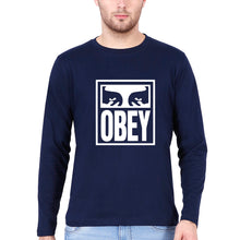 Load image into Gallery viewer, Obey Full Sleeves T-Shirt for Men-S(38 Inches)-Navy Blue-Ektarfa.online
