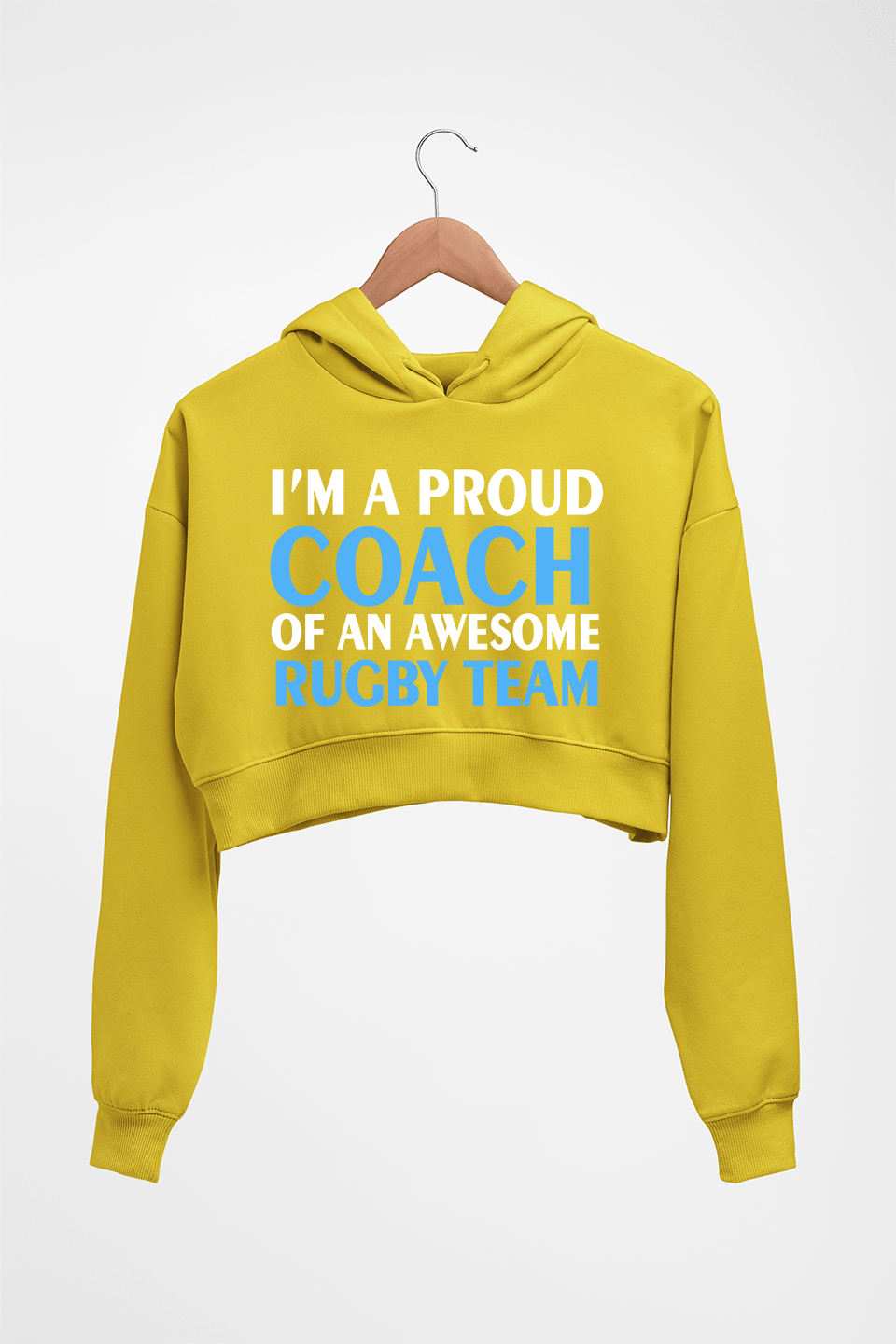 Rugby Crop HOODIE FOR WOMEN-Mustard Yellow-Ektarfa.online
