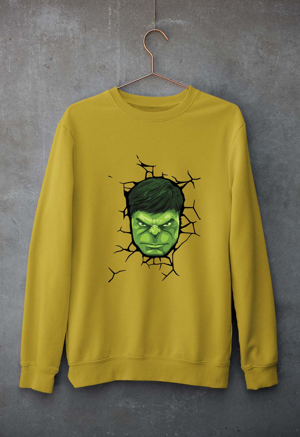 Hulk Unisex Sweatshirt for Men/Women-Mustard Yellow-Ektarfa.online