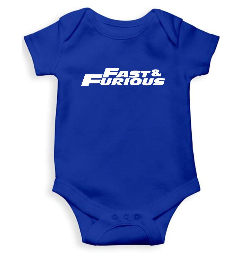 Fast & Furious Kids Romper For Baby Boy/Girl-0-5 Months(18 Inches)-Royal Blue-Ektarfa.online