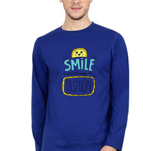 Load image into Gallery viewer, Smile are Always in Fashion Full Sleeves T-Shirt for Men-S(38 Inches)-Royal Blue-Ektarfa.online
