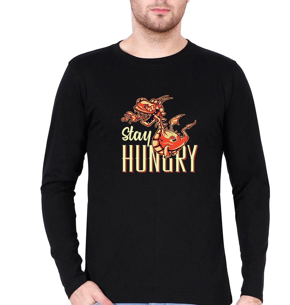 Hungry Dragon Full Sleeves T-Shirt for Men-S(38 Inches)-Black-Ektarfa.online