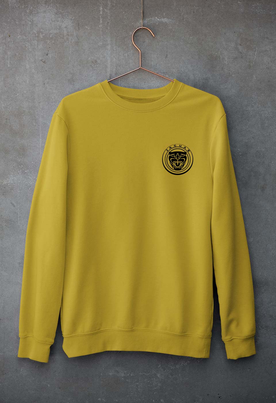 Jaguar Unisex Sweatshirt for Men/Women-S(40 Inches)-Mustard Yellow-Ektarfa.online