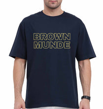 Load image into Gallery viewer, BROWN MUNDE Oversized T-Shirt for Men-Navy Blue-Ektarfa.online
