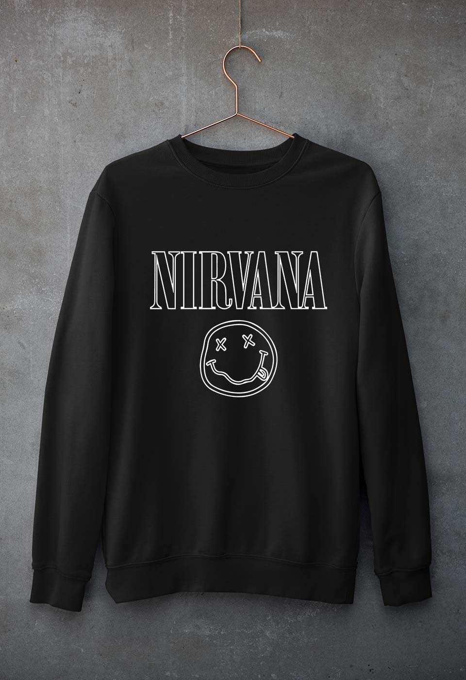 Nirvana Unisex Sweatshirt for Men/Women-S(40 Inches)-Black-Ektarfa.online