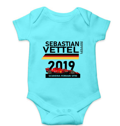 Sebastian Vettel F1 Ferrari Kids Romper For Baby Boy/Girl-Sky Blue-Ektarfa.online