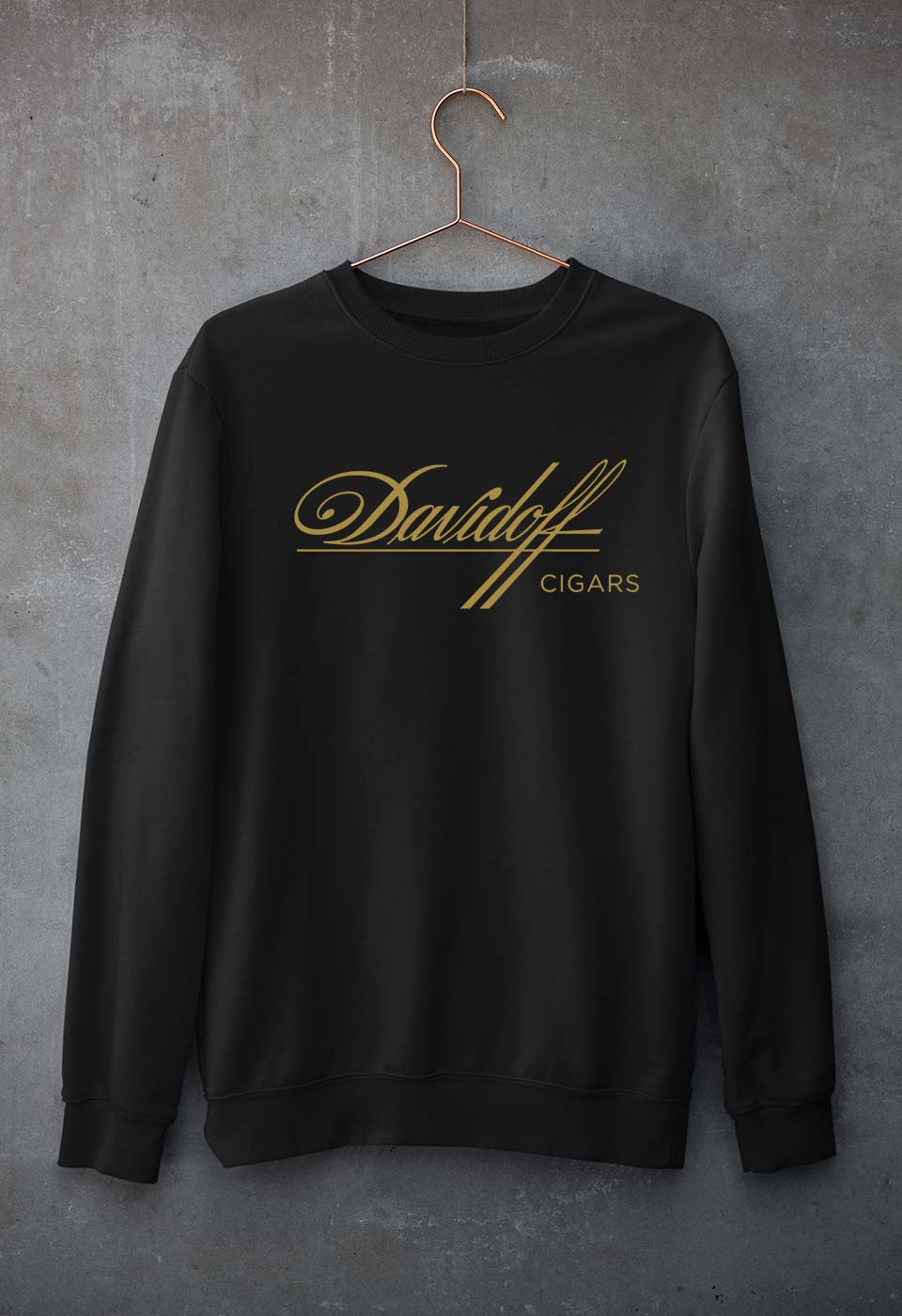 Davidoff Cigars Unisex Sweatshirt for Men/Women-Black-Ektarfa.online