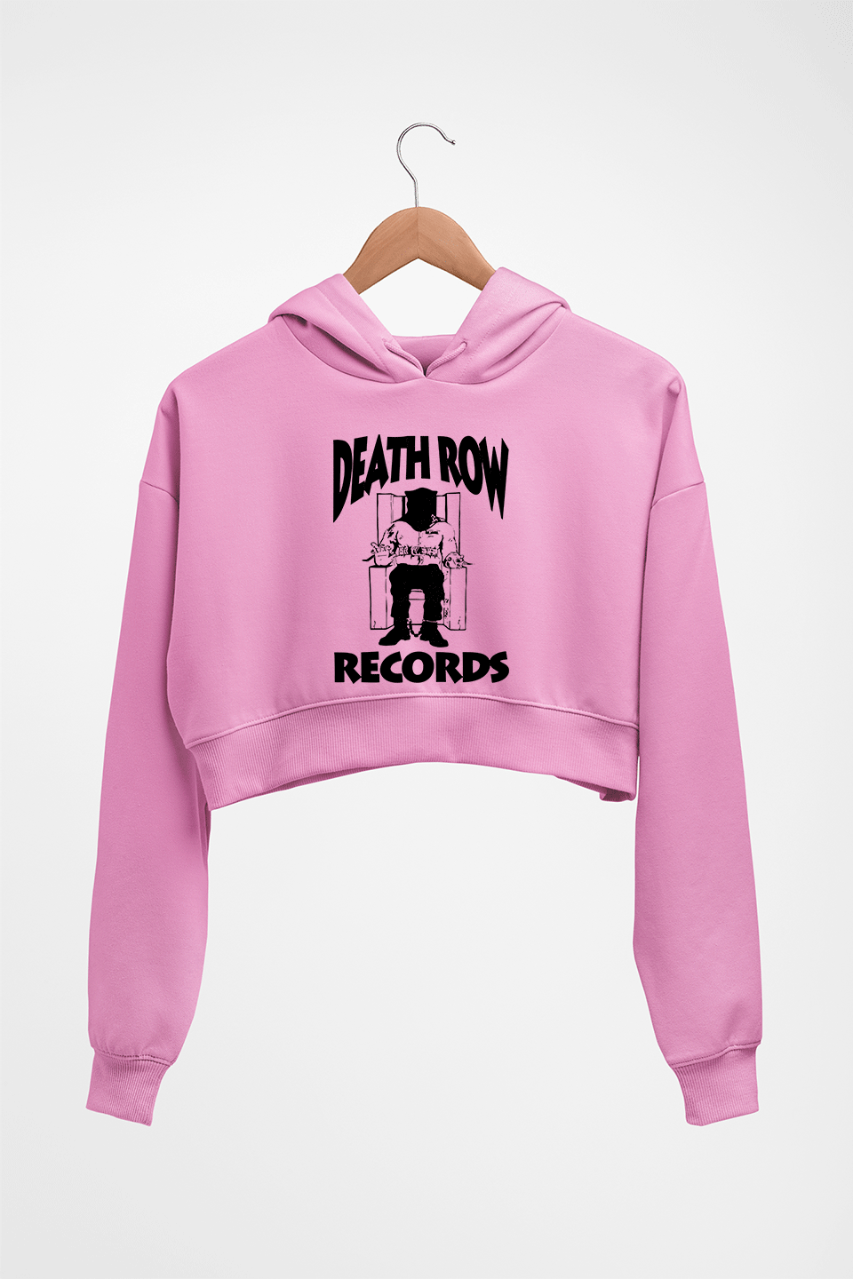 Death Row Records Crop HOODIE FOR WOMEN-Light Baby Pink-Ektarfa.online