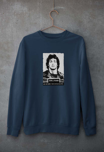 John Rambo Unisex Sweatshirt for Men/Women-S(40 Inches)-Navy Blue-Ektarfa.online