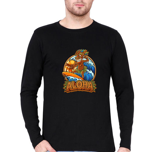 Aloha Full Sleeves T-Shirt for Men-Black-Ektarfa.online