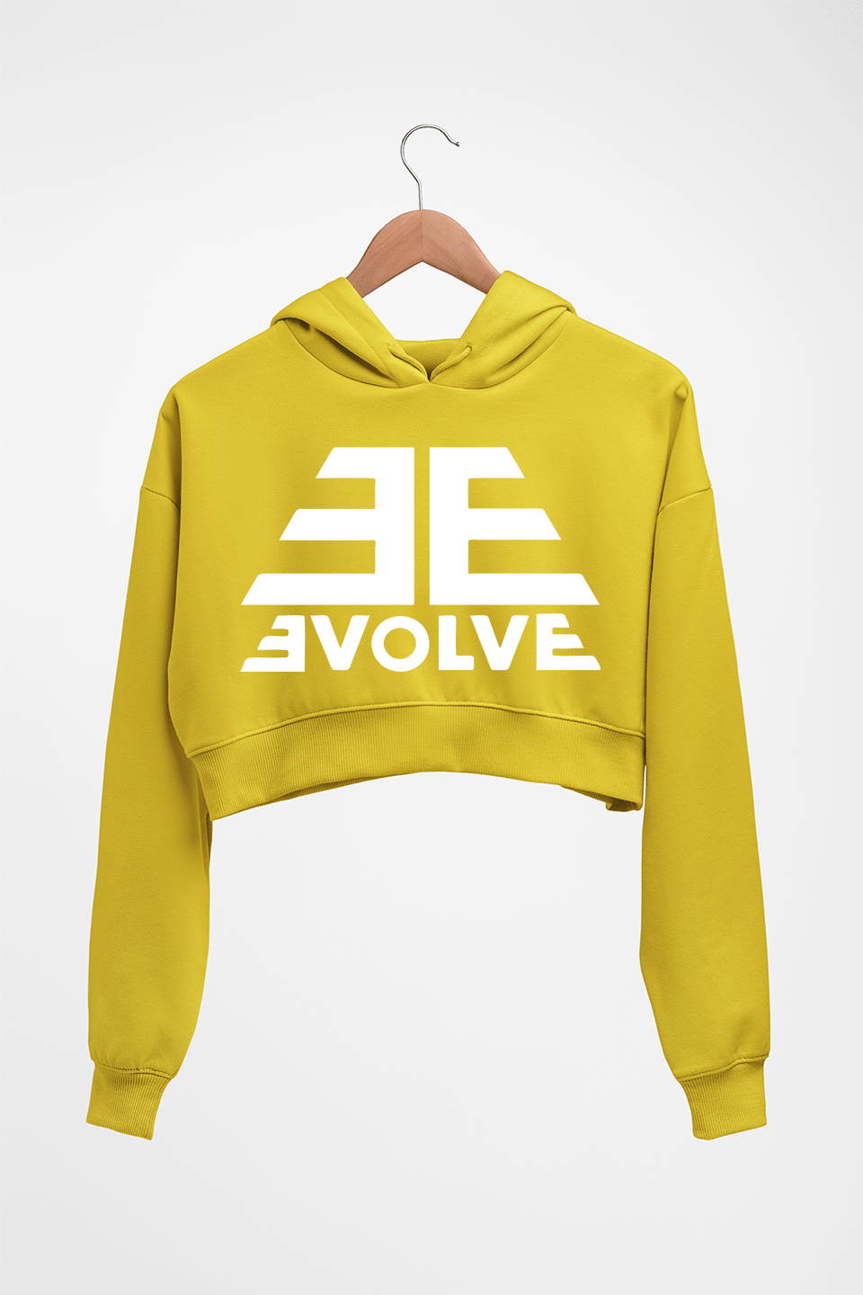 Evolve Crop HOODIE FOR WOMEN-Mustard Yellow-Ektarfa.online