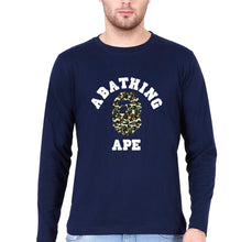 Load image into Gallery viewer, A Bathing Ape Full Sleeves T-Shirt for Men-Navy Blue-Ektarfa.online
