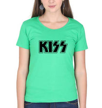 Load image into Gallery viewer, Kiss Rock Band T-Shirt for Women-XS(32 Inches)-Flag Green-Ektarfa.online
