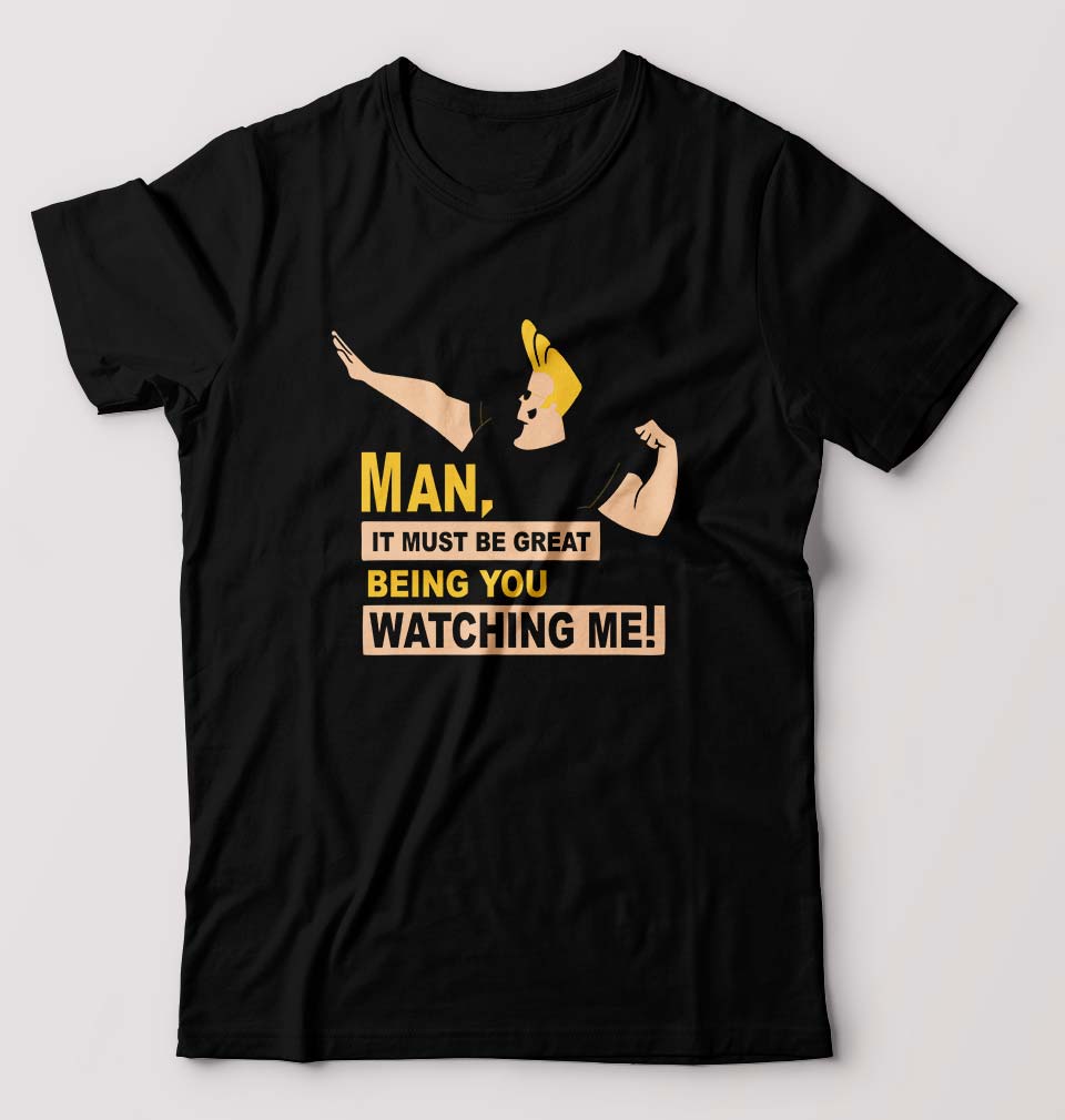 Johnny Bravo T-Shirt for Men-Black-Ektarfa.online
