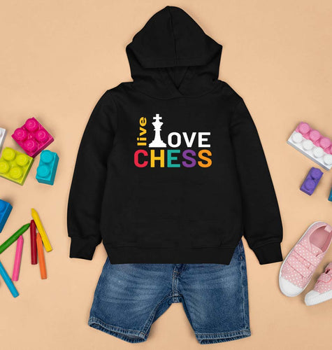 Chess Love Kids Hoodie for Boy/Girl-0-1 Year(22 Inches)-Black-Ektarfa.online