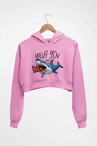 Shark Crop HOODIE FOR WOMEN-Light Baby Pink-Ektarfa.online