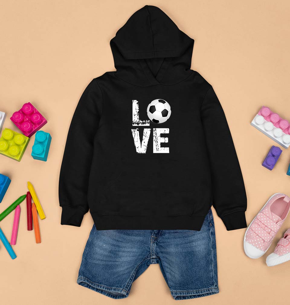 Love Football Kids Hoodie for Boy/Girl-0-1 Year(22 Inches)-Black-Ektarfa.online