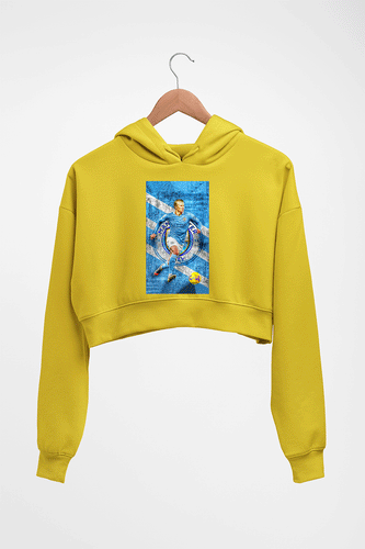 Erling Haaland Crop HOODIE FOR WOMEN-Mustard Yellow-Ektarfa.online