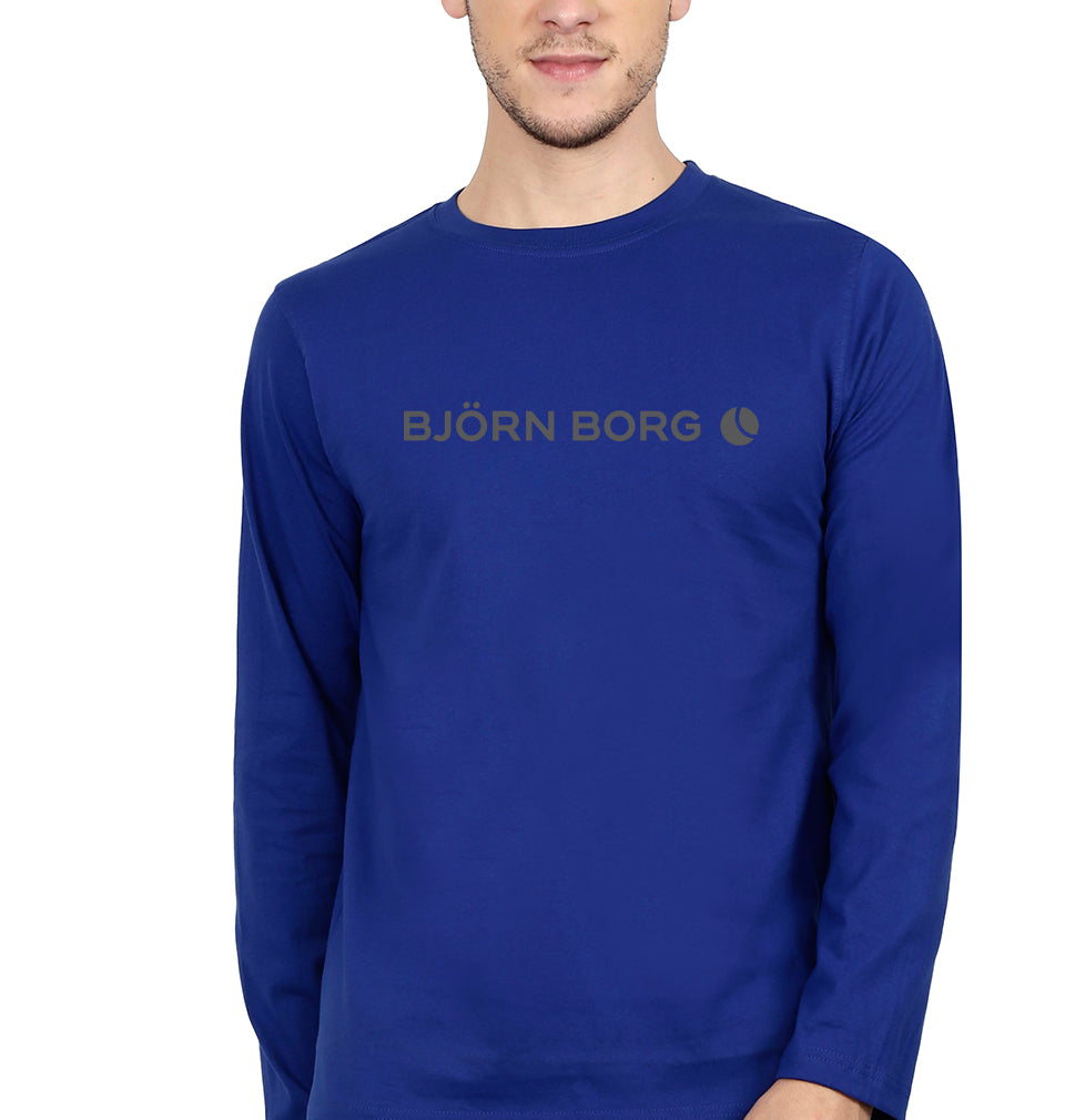 Björn Borg Full Sleeves T-Shirt for Men-S(38 Inches)-Royal Blue-Ektarfa.online