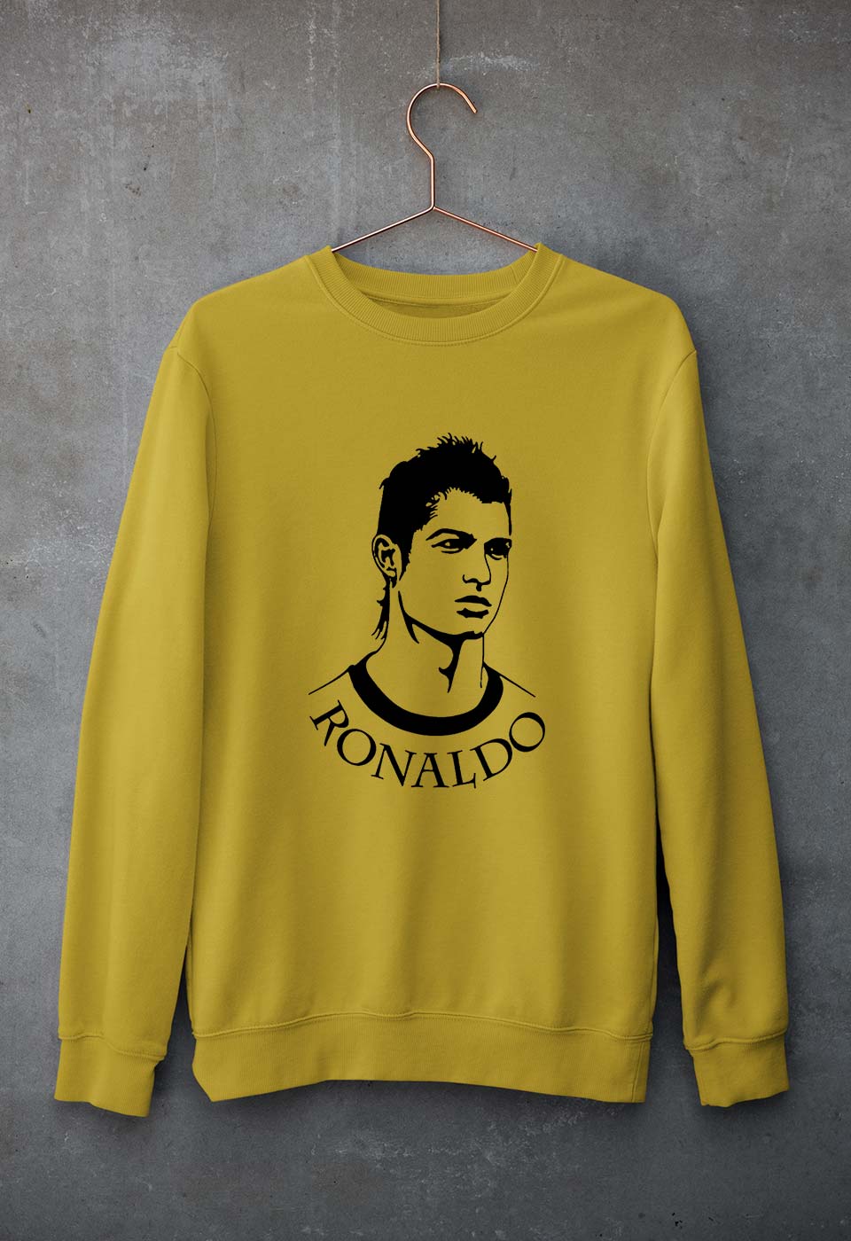 Cristiano Ronaldo CR7 Unisex Sweatshirt for Men/Women-Mustard Yellow-Ektarfa.online