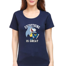 Load image into Gallery viewer, Shark T-Shirt for Women-XS(32 Inches)-Navy Blue-Ektarfa.online
