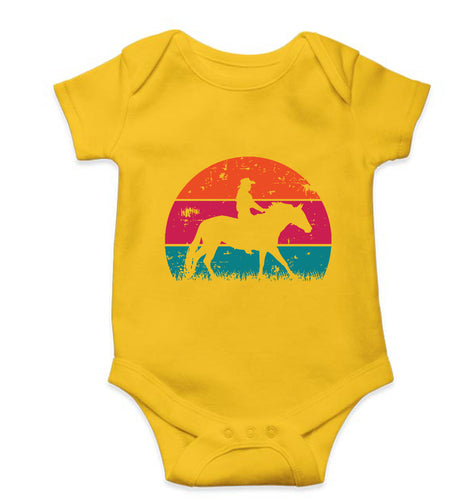 Horse Riding Kids Romper For Baby Boy/Girl-0-5 Months(18 Inches)-Yellow-Ektarfa.online