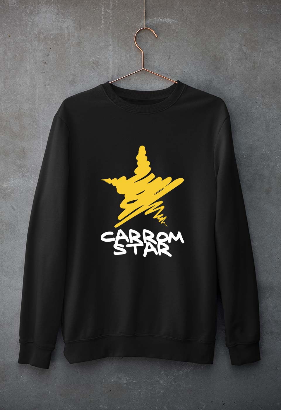 Carrom Star Unisex Sweatshirt for Men/Women-Black-Ektarfa.online