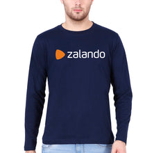 Load image into Gallery viewer, Zalando Full Sleeves T-Shirt for Men-S(38 Inches)-Navy Blue-Ektarfa.online
