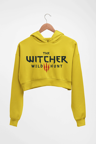Witcher Crop HOODIE FOR WOMEN-Mustard Yellow-Ektarfa.online