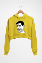 Load image into Gallery viewer, Yao Ming Face(Bitch Please) Crop HOODIE FOR WOMEN-Mustard Yellow-Ektarfa.online
