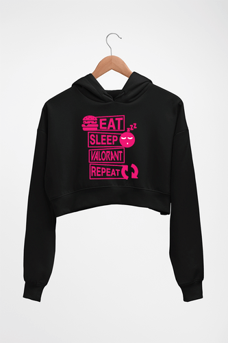 Valorant Crop HOODIE FOR WOMEN-Black-Ektarfa.online