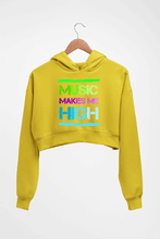 Load image into Gallery viewer, Music Crop HOODIE FOR WOMEN-Mustard Yellow-Ektarfa.online
