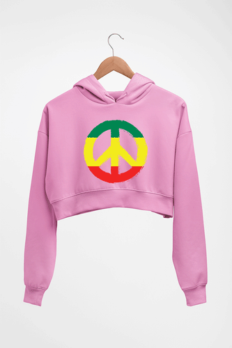 Bob Marley Peace Crop HOODIE FOR WOMEN-Light Baby Pink-Ektarfa.online