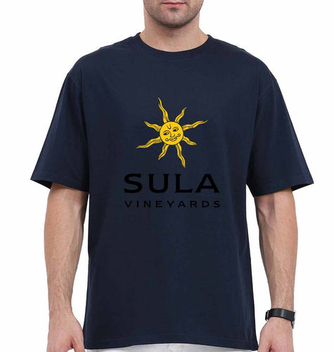 sula-vineyards Oversized T-Shirt for Men-Navy Blue-Ektarfa.online