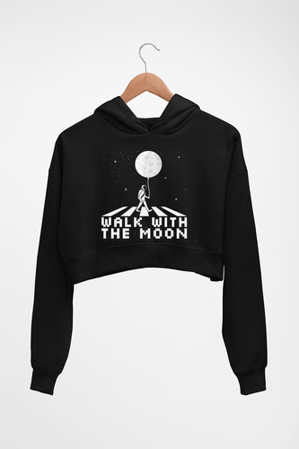 Moon Space Crop HOODIE FOR WOMEN-Black-Ektarfa.online